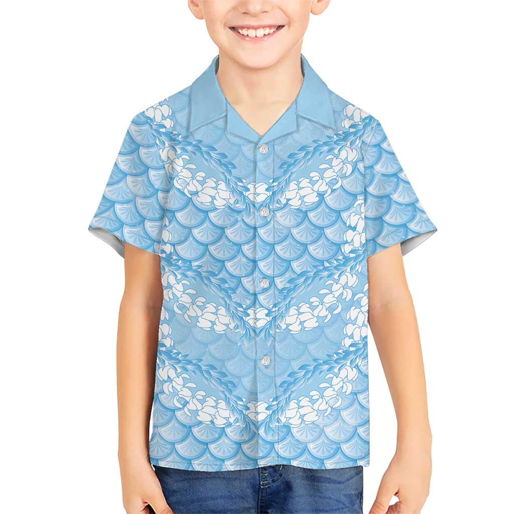 Baby Blue Mermaid Puakenikeni Maile Lei Hawaiian Shirt LT01 - Polynesian Pride