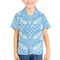 Baby Blue Mermaid Puakenikeni Maile Lei Hawaiian Shirt LT01 - Polynesian Pride