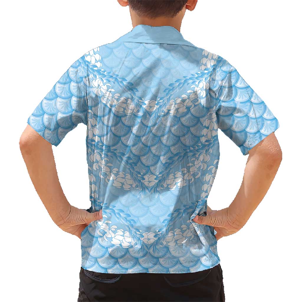 Baby Blue Mermaid Puakenikeni Maile Lei Hawaiian Shirt LT01 - Polynesian Pride