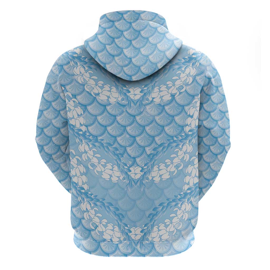 Baby Blue Mermaid Puakenikeni Maile Lei Hoodie LT01 - Polynesian Pride