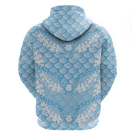 Baby Blue Mermaid Puakenikeni Maile Lei Hoodie LT01 - Polynesian Pride