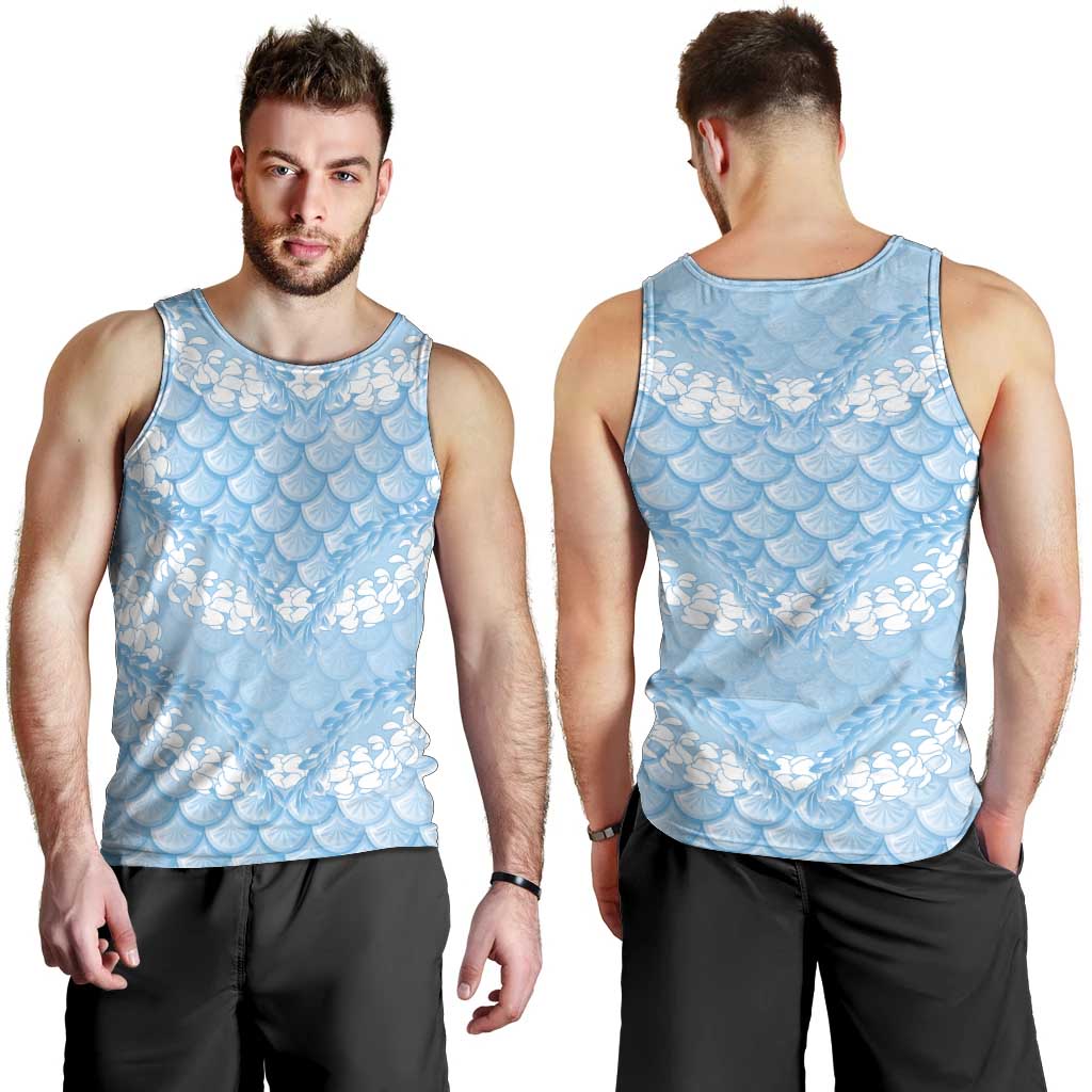 Baby Blue Mermaid Puakenikeni Maile Lei Men Tank Top