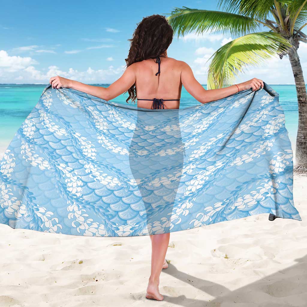 Baby Blue Mermaid Puakenikeni Maile Lei Sarong