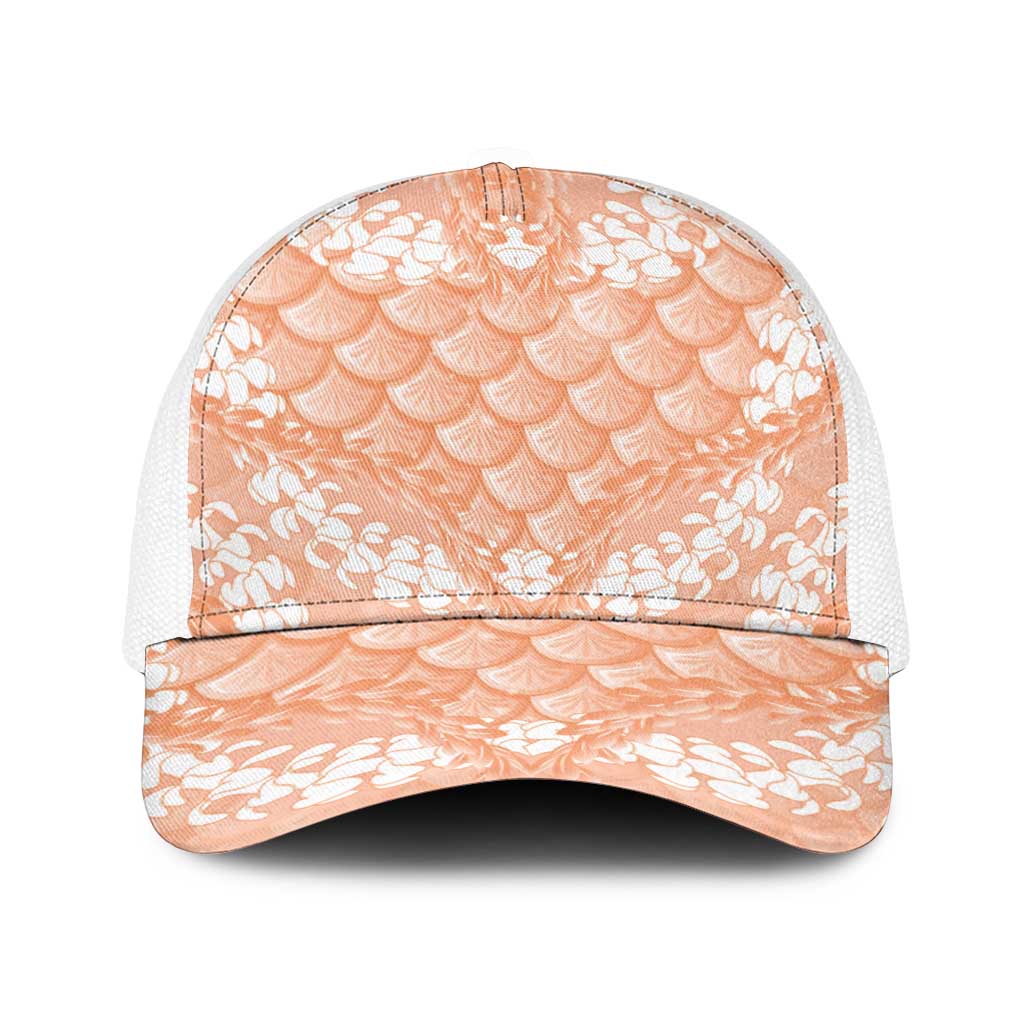 Apricot Mermaid Puakenikeni Maile Lei Baseball Net Cap