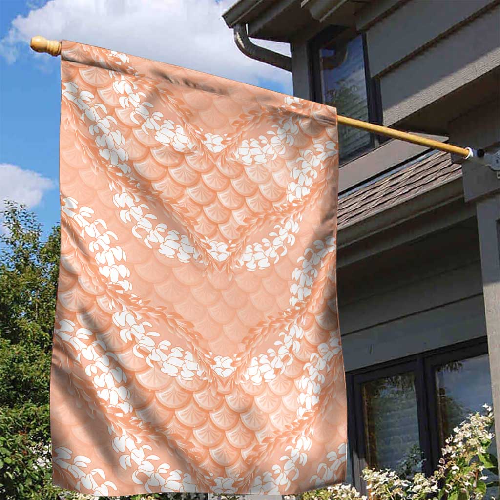 Apricot Mermaid Puakenikeni Maile Lei Garden Flag