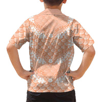 Apricot Mermaid Puakenikeni Maile Lei Kid Hawaiian Shirt LT01 - Polynesian Pride