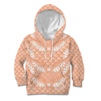 Apricot Mermaid Puakenikeni Maile Lei Kid Hoodie LT01 Hoodie Apricot - Polynesian Pride