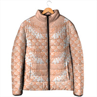 Apricot Mermaid Puakenikeni Maile Lei Padded Jacket