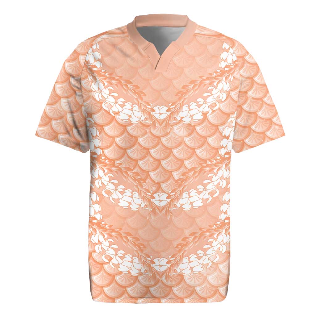 Apricot Mermaid Puakenikeni Maile Lei Rugby Jersey