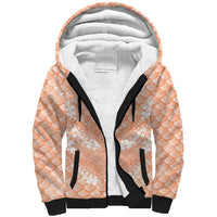 Apricot Mermaid Puakenikeni Maile Lei Sherpa Hoodie