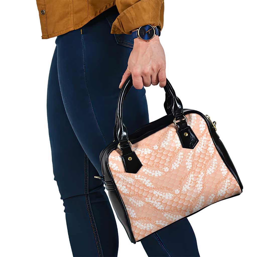Apricot Mermaid Puakenikeni Maile Lei Shoulder Handbag
