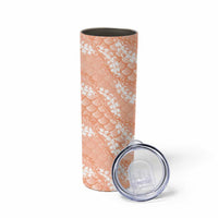 Apricot Mermaid Puakenikeni Maile Lei Skinny Tumbler LT01 - Polynesian Pride