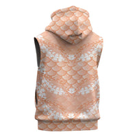 Apricot Mermaid Puakenikeni Maile Lei Sleeveless Zip Hoodie
