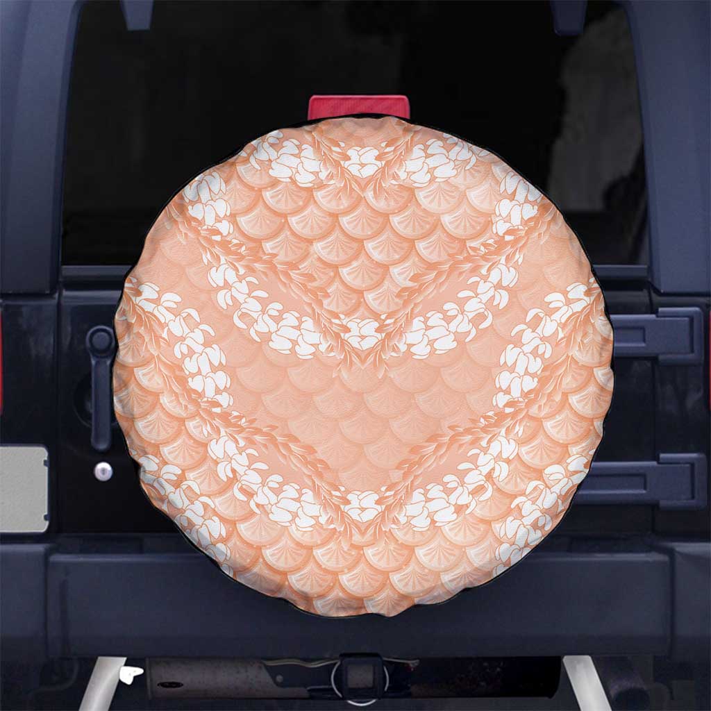 Apricot Mermaid Puakenikeni Maile Lei Spare Tire Cover LT01 No hole Apricot - Polynesian Pride