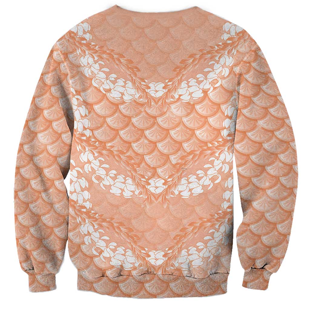 Apricot Mermaid Puakenikeni Maile Lei Sweatshirt