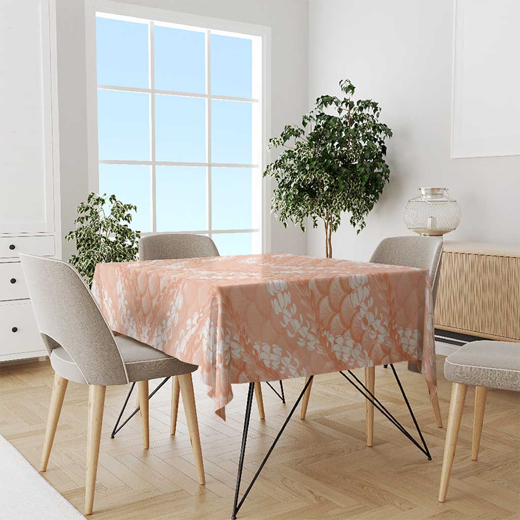 Apricot Mermaid Puakenikeni Maile Lei Tablecloth