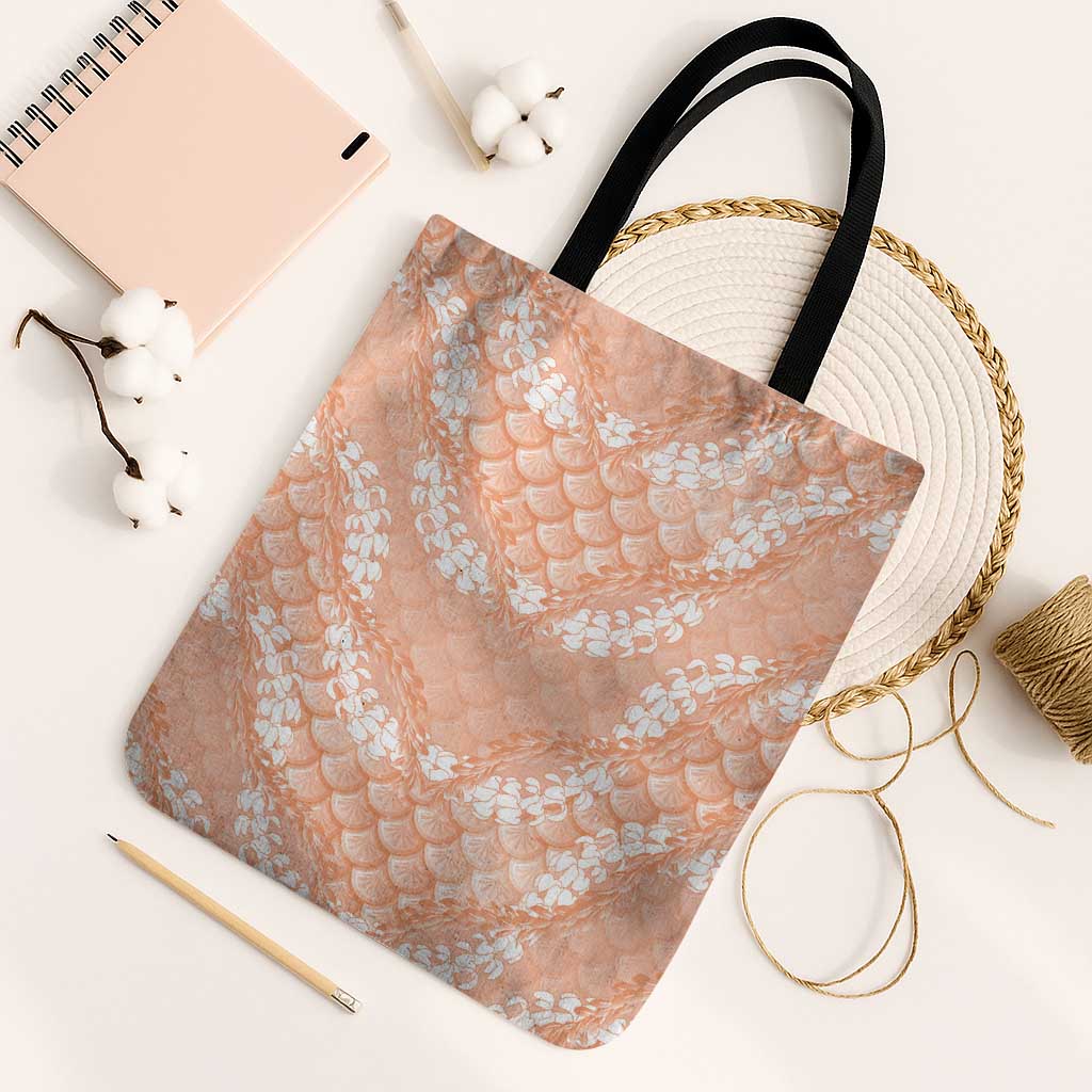 Apricot Mermaid Puakenikeni Maile Lei Tote Bag