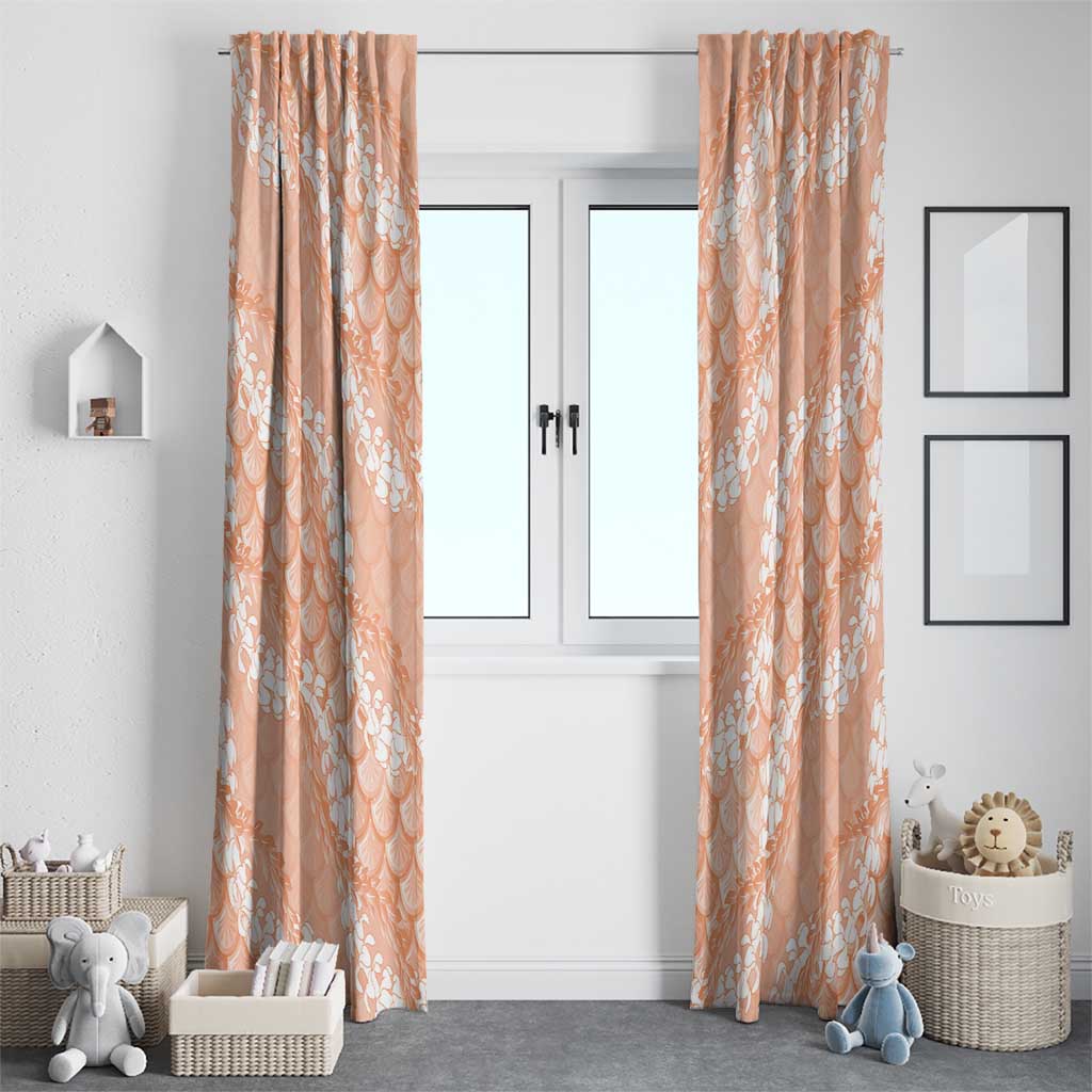 Apricot Mermaid Puakenikeni Maile Lei Window Curtain