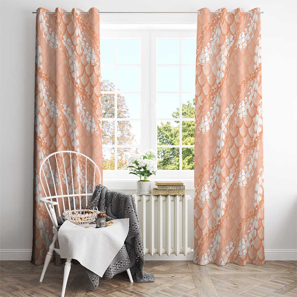Apricot Mermaid Puakenikeni Maile Lei Window Curtain