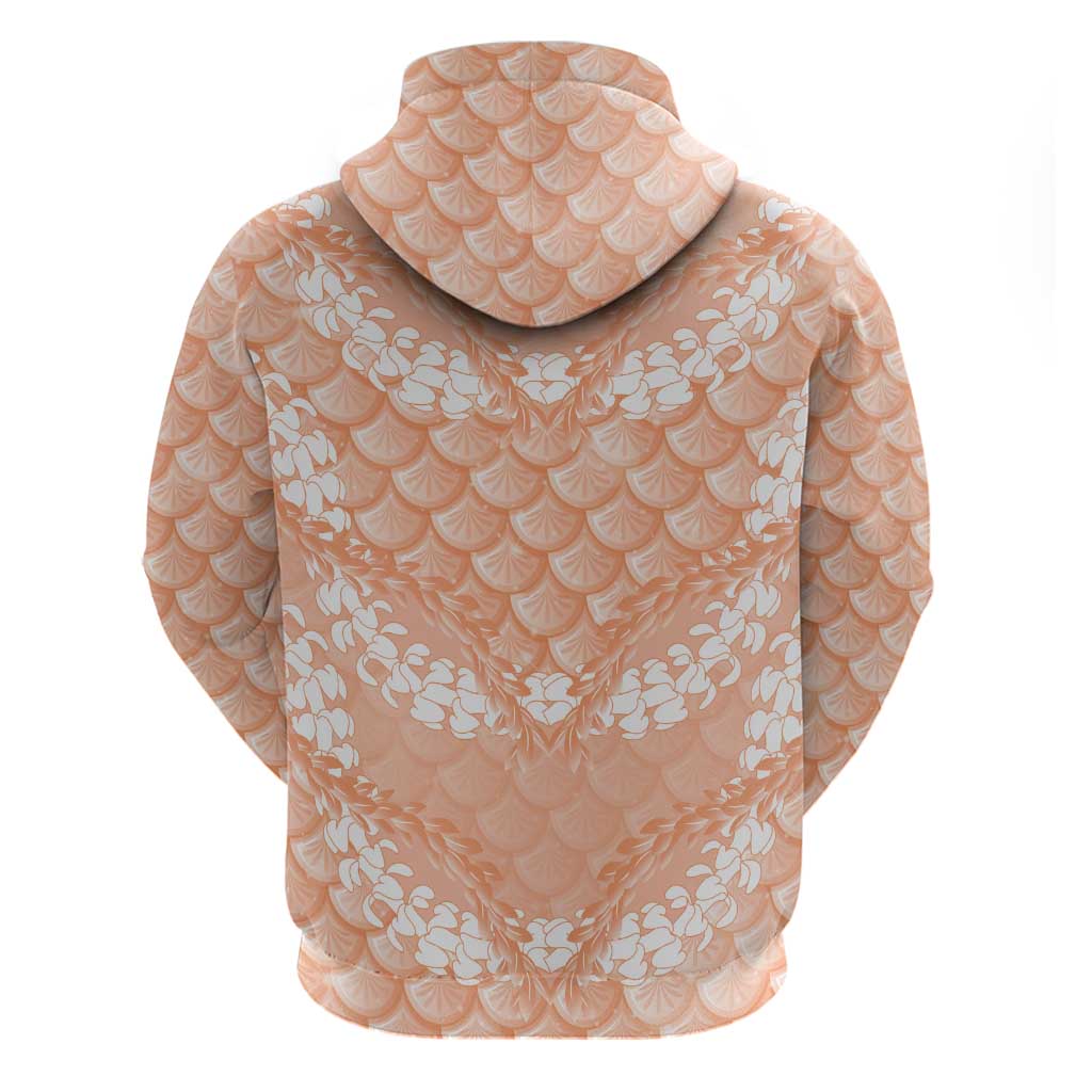 Apricot Mermaid Puakenikeni Maile Lei Zip Hoodie LT01 - Polynesian Pride
