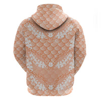 Apricot Mermaid Puakenikeni Maile Lei Zip Hoodie LT01 - Polynesian Pride