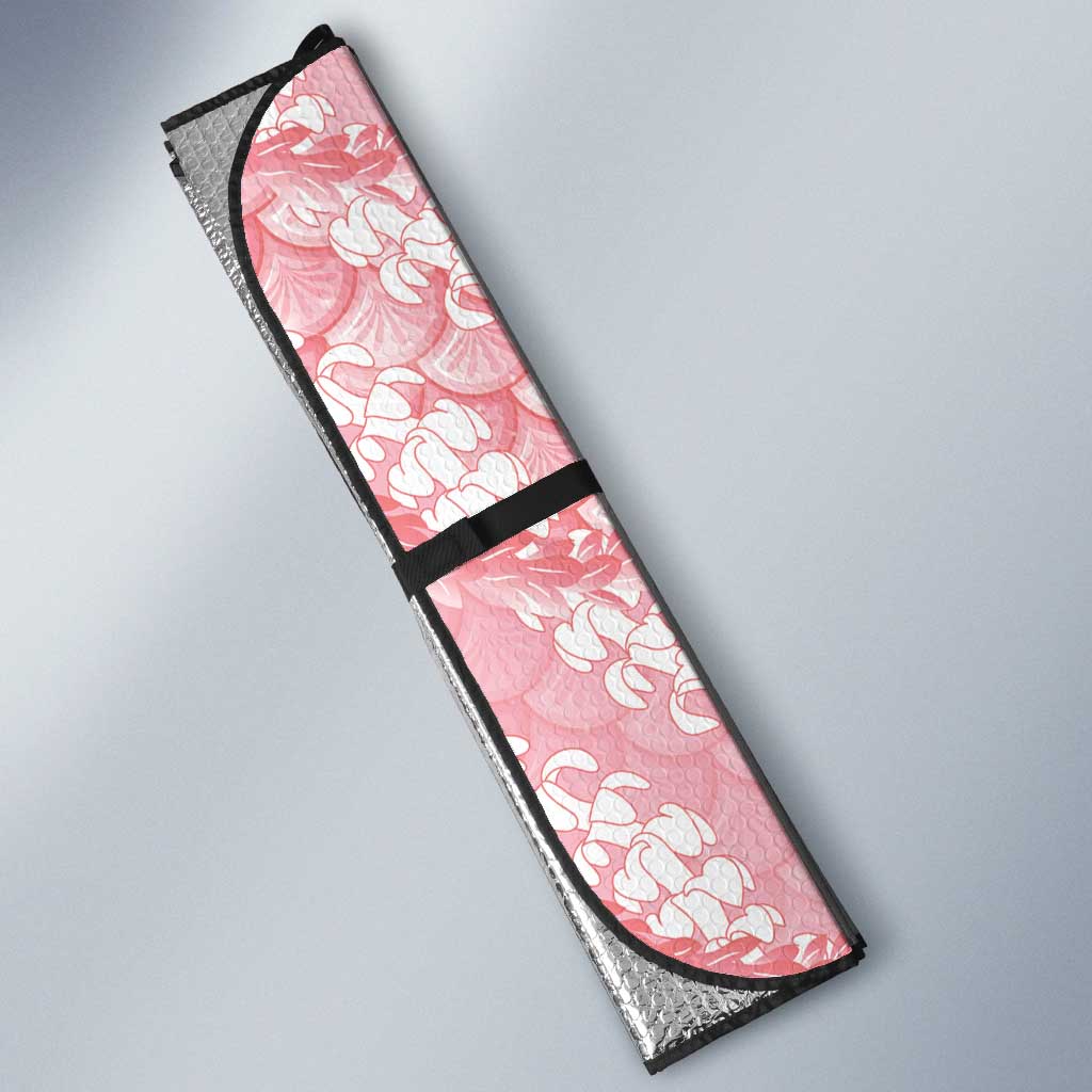 Soft Pink Mermaid Puakenikeni Maile Lei Auto Sun Shade