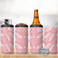 Soft Pink Mermaid Puakenikeni Maile Lei 4 in 1 Can Cooler Tumbler