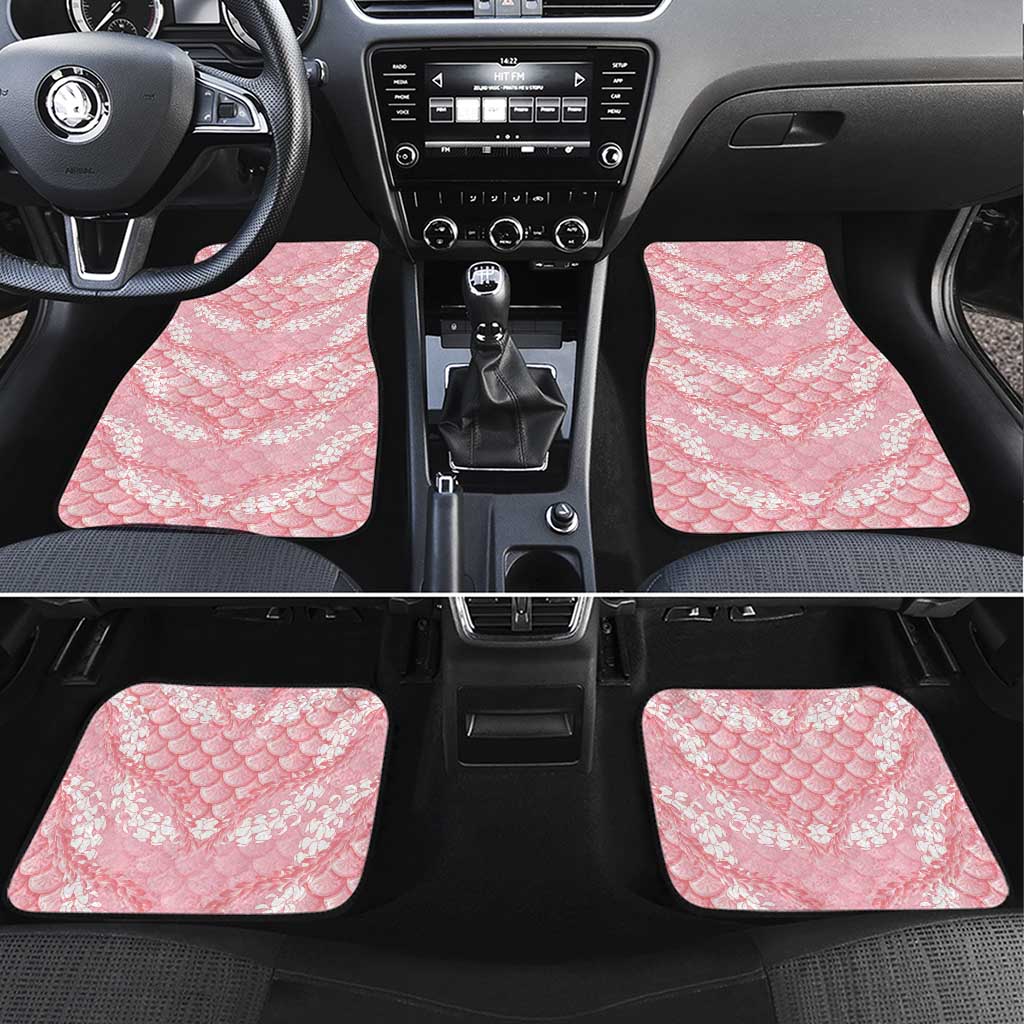 Soft Pink Mermaid Puakenikeni Maile Lei Car Mats