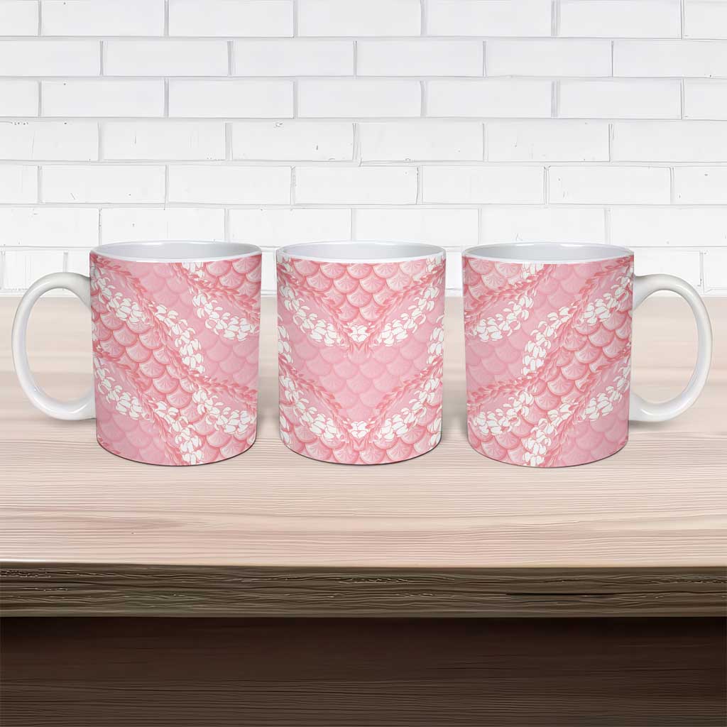 Soft Pink Mermaid Puakenikeni Maile Lei Ceramic Mug