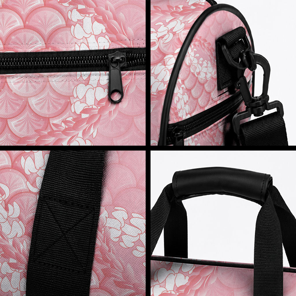 Soft Pink Mermaid Puakenikeni Maile Lei Duffle Bag LT01 - Polynesian Pride