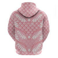 Soft Pink Mermaid Puakenikeni Maile Lei Hoodie