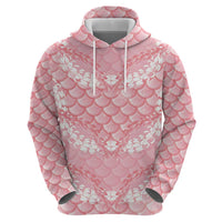 Soft Pink Mermaid Puakenikeni Maile Lei Hoodie