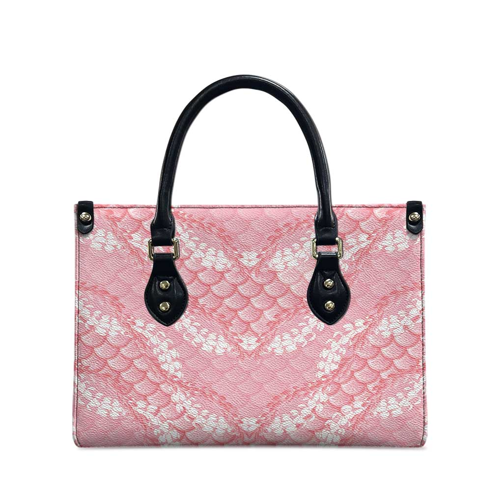 Soft Pink Mermaid Puakenikeni Maile Lei Leather Bag