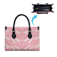 Soft Pink Mermaid Puakenikeni Maile Lei Leather Bag