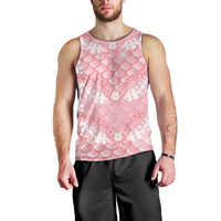 Soft Pink Mermaid Puakenikeni Maile Lei Men Tank Top