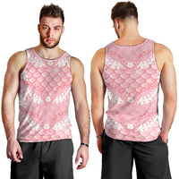 Soft Pink Mermaid Puakenikeni Maile Lei Men Tank Top