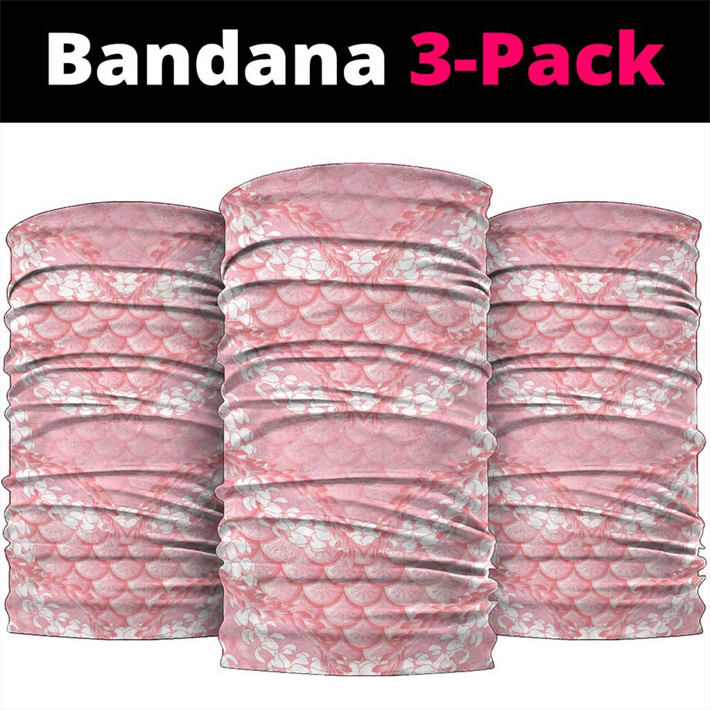 Soft Pink Mermaid Puakenikeni Maile Lei Neck Gaiter LT01 package One Size: 25*50cm Pink - Polynesian Pride