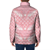 Soft Pink Mermaid Puakenikeni Maile Lei Padded Jacket