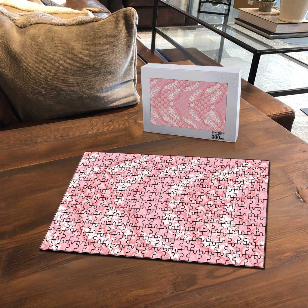 Soft Pink Mermaid Puakenikeni Maile Lei Puzzle