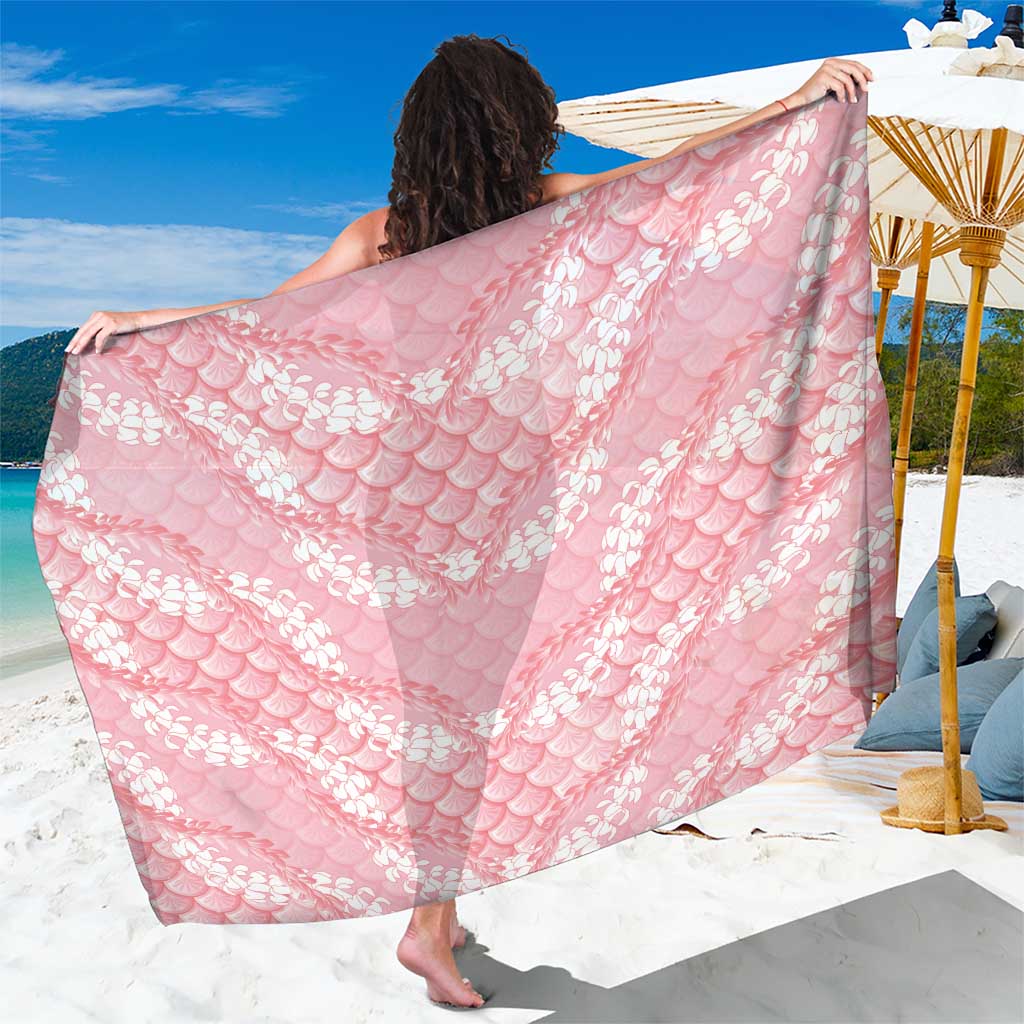 Soft Pink Mermaid Puakenikeni Maile Lei Sarong
