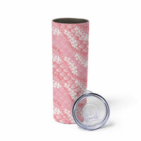 Soft Pink Mermaid Puakenikeni Maile Lei Skinny Tumbler LT01 - Polynesian Pride