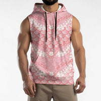 Soft Pink Mermaid Puakenikeni Maile Lei Sleeveless Hoodie