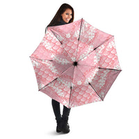Soft Pink Mermaid Puakenikeni Maile Lei Umbrella
