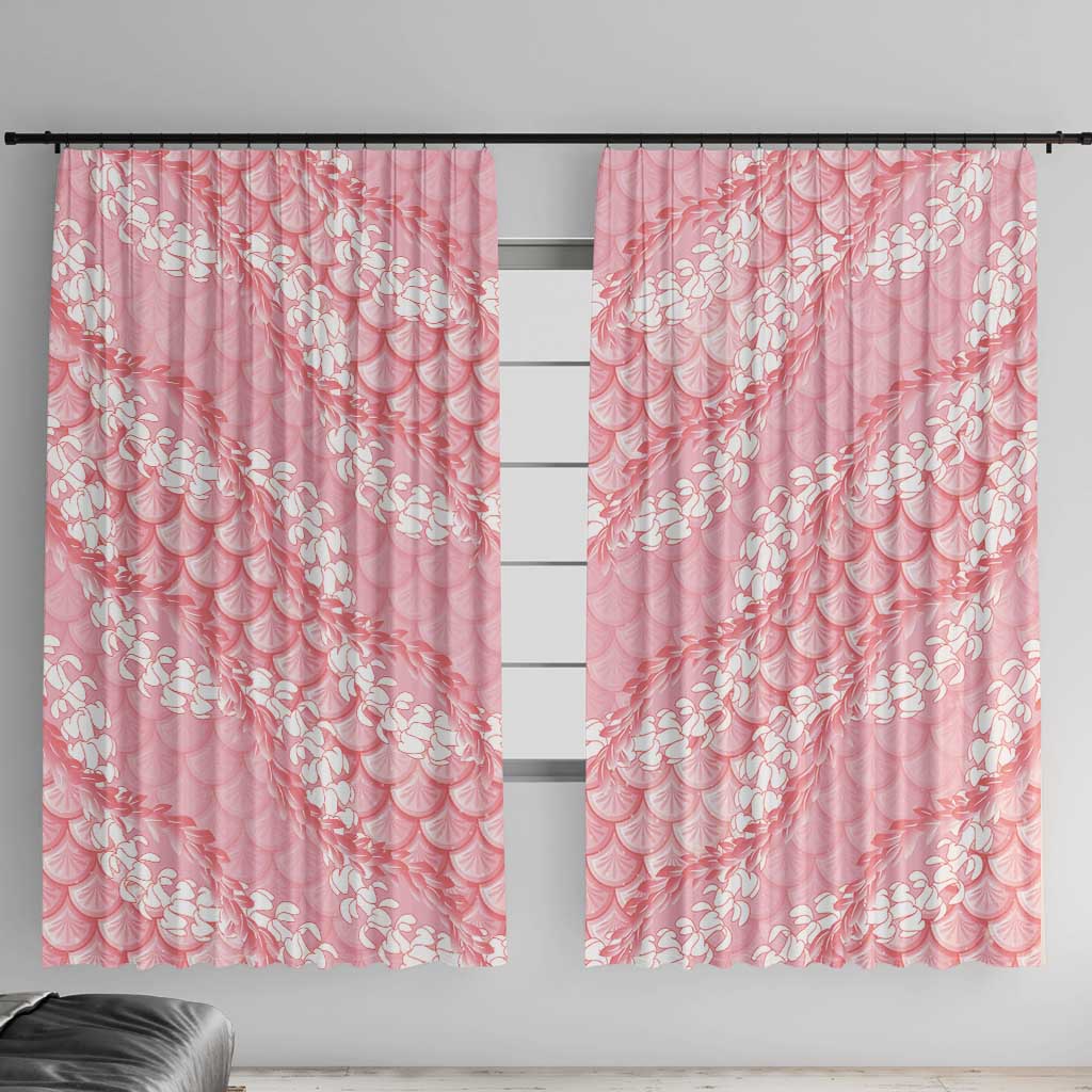 Soft Pink Mermaid Puakenikeni Maile Lei Window Curtain