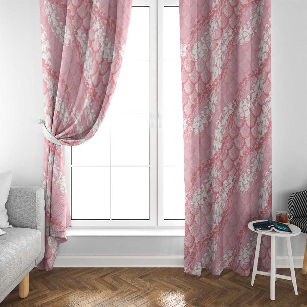 Soft Pink Mermaid Puakenikeni Maile Lei Window Curtain
