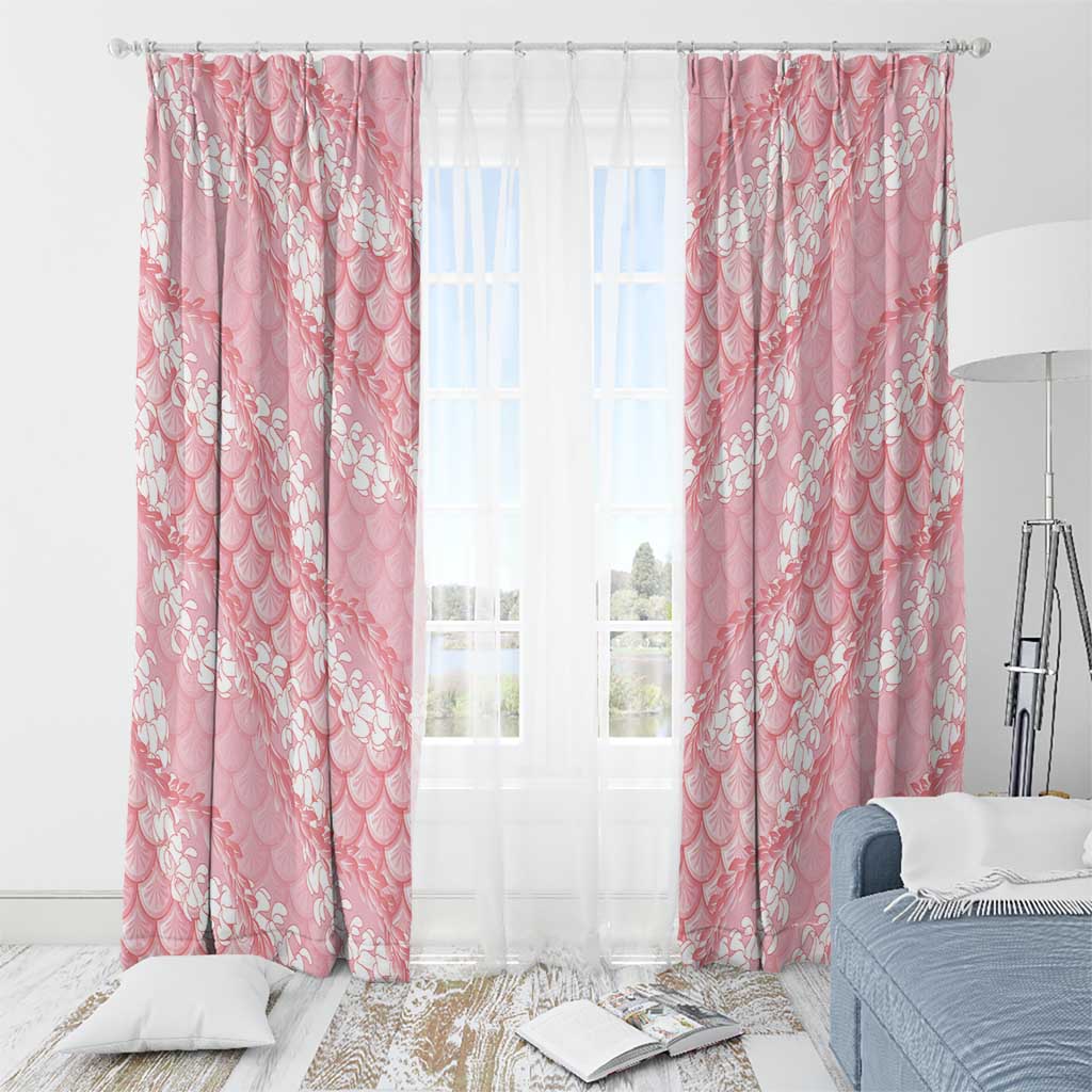 Soft Pink Mermaid Puakenikeni Maile Lei Window Curtain