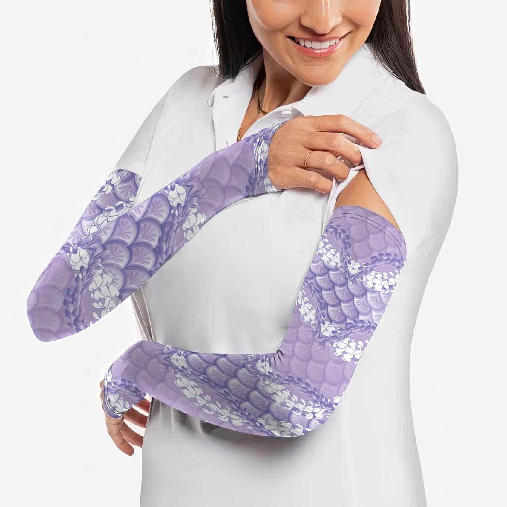 Lilac Mermaid Puakenikeni Maile Lei Arm Sleeves