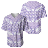 Lilac Mermaid Puakenikeni Maile Lei Baseball Jersey