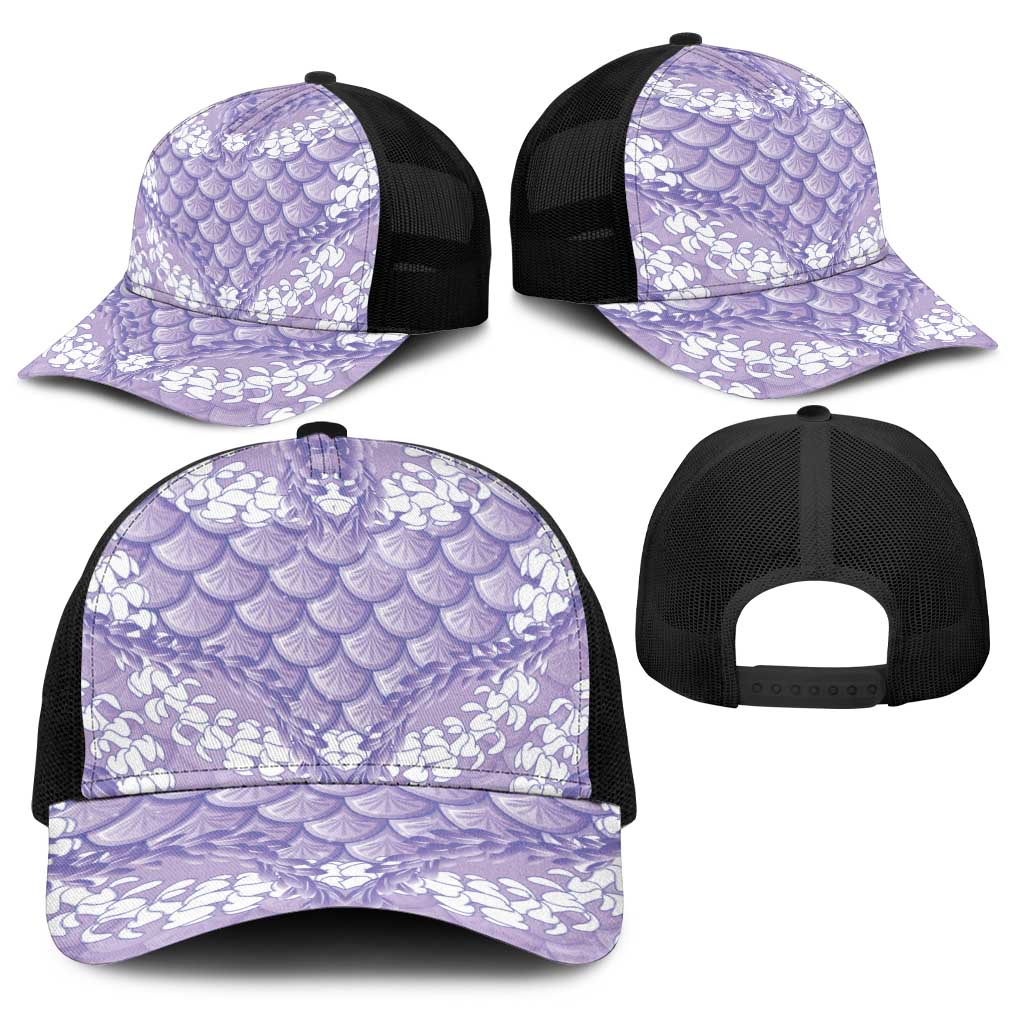 Lilac Mermaid Puakenikeni Maile Lei Baseball Net Cap