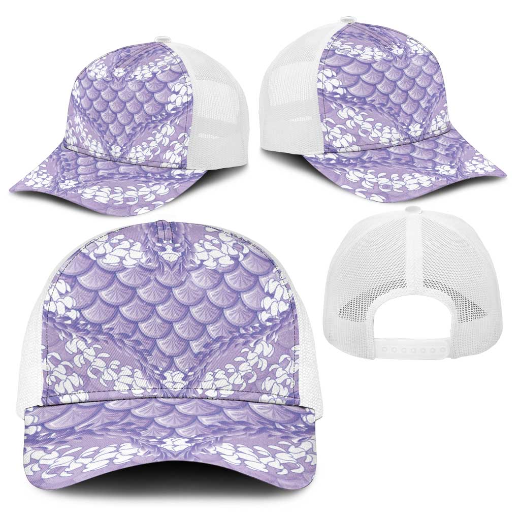 Lilac Mermaid Puakenikeni Maile Lei Baseball Net Cap